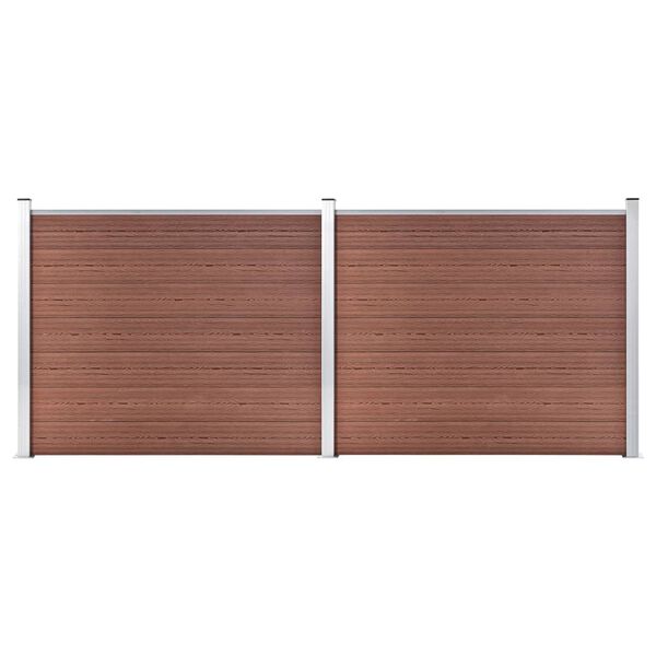 vidaXL Komplet ograjnih panelov WPC 353x146 cm rjav