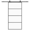 vidaXL Drsna vrata s kompletom strojne opreme črna 102,5x205 cm ESG steklo