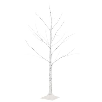 vidaXL LED bela breza toplo bela 48 LED lučk 120 cm