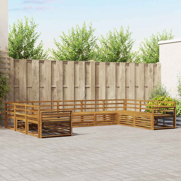 vidaXL Sedežne garniture 9 pcs Naravna Masiven les akacije