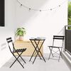 vidaXL Zložljiv bistro set 3 pcs Antracit Jeklo