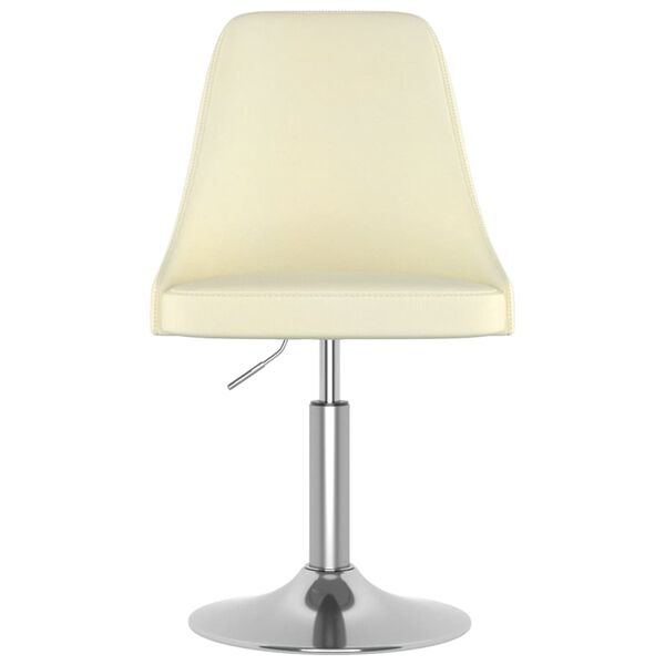 vidaXL Vrtljivi jedilni stoli 2 kosa krem blago