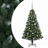 vidaXL Umjetno božično drevo z okrasnimi kroglami 120 cm 150 LED