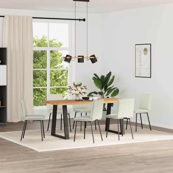 vidaXL jedilni stoli 6 kosov krem žamet