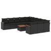 vidaXL Patio Sofa Set 12-sedežni Black