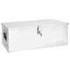 vidaXL &Scaron;katla za shranjevanje srebrna 80x39x30 cm aluminij