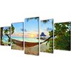 vidaXL Set platen s printom pe&scaron;čene plaže in mreže 200 x 100 cm