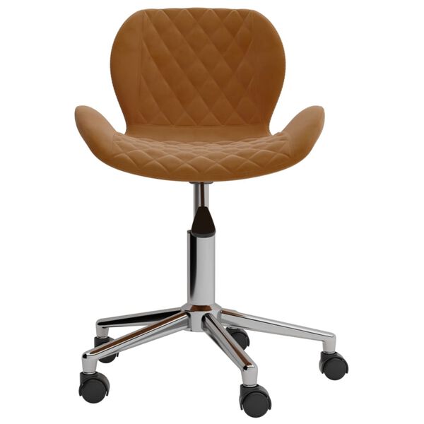 vidaXL Vrtljiv jedilni stol rjav žamet