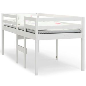 vidaXL Visoka postelja bela 90x190 cm trdna borovina