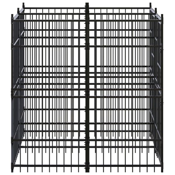 vidaXL Zunanji pasji boks jeklo 3,69 m&sup2;