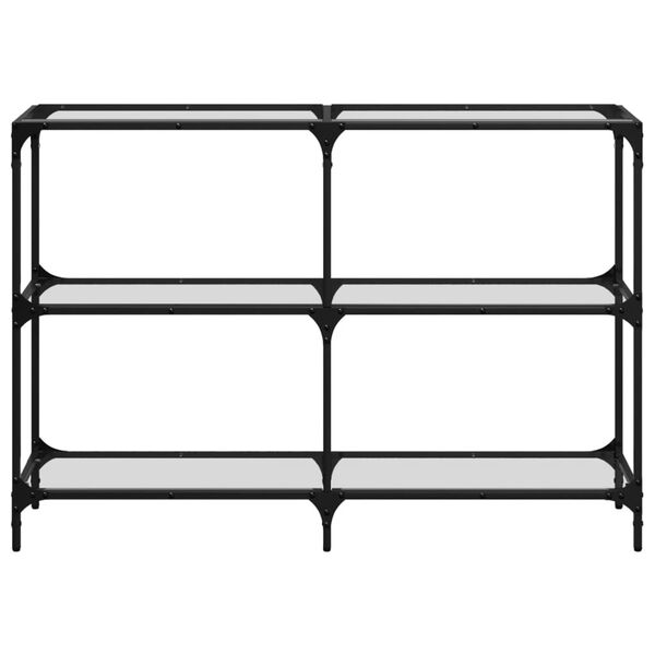 vidaXL Konzolna mizica s stekleno povr&scaron;ino 118,5x30x81 cm jeklo