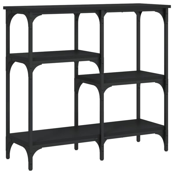 vidaXL Konzolna mizica črna 80x29x75 cm inženirski les
