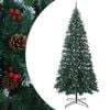 vidaXL Umestno božično drevo 500 cm PVC in jeklo Zelena in Bela