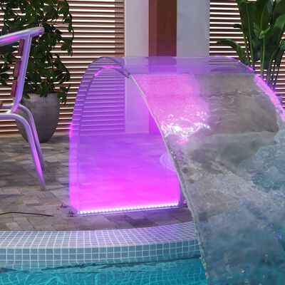 vidaXL Fontana za bazen z RGB LED lučmi akril 50 cm