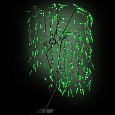 vidaXL Božično drevo LED zelena svetloba vrba 150 cm
