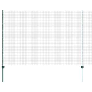 vidaXL Varjen žični ograjo s stebri 25 x 1,5 m Pocinkano jeklo Zelena