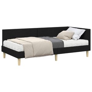 vidaXL Kotni okvir postelje z matrico Drugo 2 pcs Zelena blago