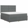 vidaXL Postelja boxspring z vzmetnico Temno siva 160 x 200 cm Blago