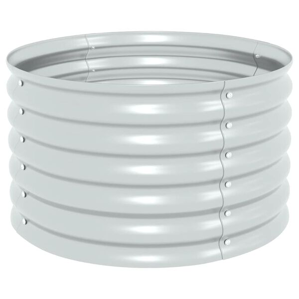 vidaXL Visoka greda 80x80x44 cm pocinkano jeklo srebrna