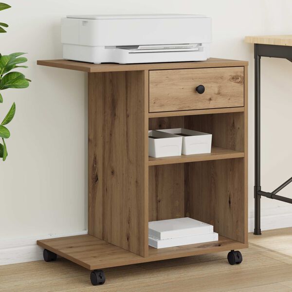 vidaXL Stojalo za tiskalnik Oreh 60 x 40 x 68.5 cm Konstruiran les