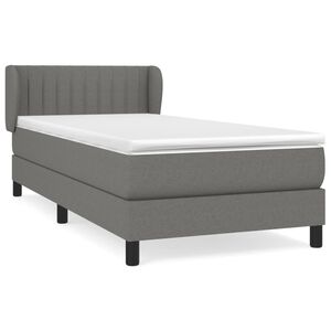 vidaXL Box spring postelja z vzmetnico temno siva 80x200 cm blago