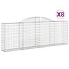vidaXL Obokana gabionska ko&scaron;ara 8kos 300x30x100/120cm pocinkano železo