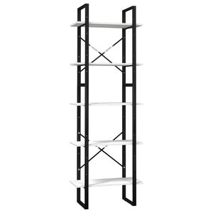 vidaXL 5-nadstropna knjižna omara bela 60x30x175 cm borovina