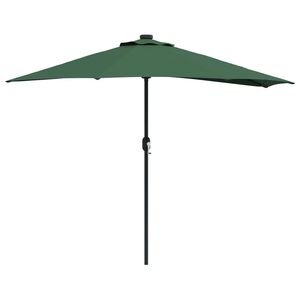 vidaXL Vrtni dežnik 294 x 150 x 224 cm Poliester in jeklo Zelena