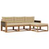 vidaXL Zunanja garnitura za sedenje z blazino 4 pcs Naravna in bež