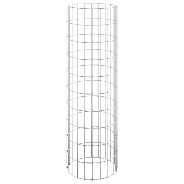 vidaXL Okrogle visoke grede gabion 3 kosi pocinkano jeklo Ø30x100 cm