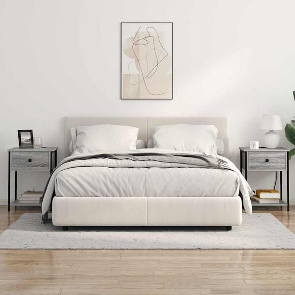 vidaXL Nočna omarica Siva Sonoma 42 x 41 x 56 cm Konstruiran les