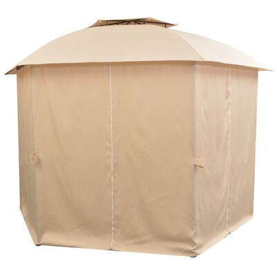 vidaXL Vrtni šotor / paviljon z zavesami šestkoten 360x265 cm