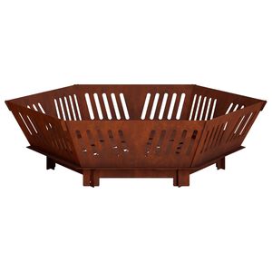 vidaXL Ogenj Rjav 60 x 60 x 18 cm Vremensko odporno jeklo