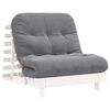 vidaXL Futon z leži&scaron;čem bela 80x206x11 cm trdna borovina