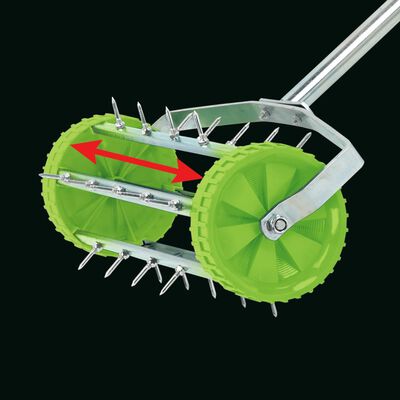 Draper Tools Vrteč prezračevalnik trate z bobnom z iglami 450 mm zelen