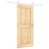 vidaXL Drsna vrata Naravna in bela 90 x 210 cm Masiven borov les