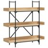 vidaXL Knjižna omara 3-nadstropna sonoma hrast 100x33x108,5cm inž. les