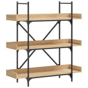 vidaXL Knjižna omara 3-nadstropna sonoma hrast 100x33x108,5cm inž. les