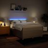 vidaXL Box spring postelja z vzmetnico krem 140x190 cm blago