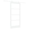 vidaXL Drsna vrata ORKDAL 93 x 202 cm Trden borov les in steklo Bela