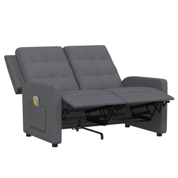 vidaXL Masažni dvosed svetlo sivo blago