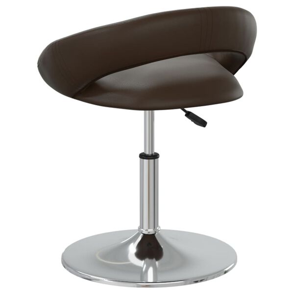 vidaXL Vrtljiv jedilni stol rjavo umetno usnje