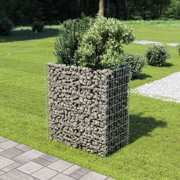 vidaXL Visoka greda gabion pocinkano jeklo 90x50x100 cm