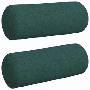 vidaXL Blazine 2 pcs Temno zelena &Oslash; 15 x 40 cm blago