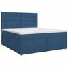 vidaXL Postelja boxspring z vzmetnico Modra 140 x 190 cm Blago