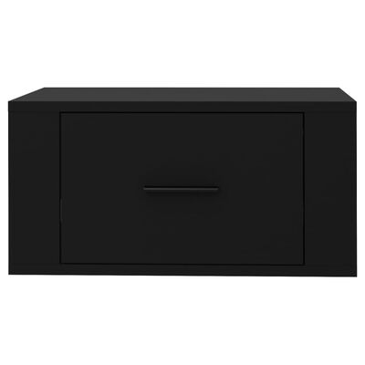 vidaXL Stenska nočna omarica črna 50x36x25 cm
