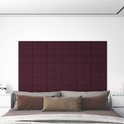 vidaXL Stenski paneli 12 kosov vijolični 30x15 cm blago 0,54 m²