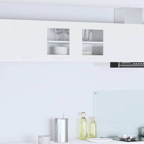 vidaXL Viseča omarica z vrati Bela 80 x 31 x 40 cm Konstruiran les