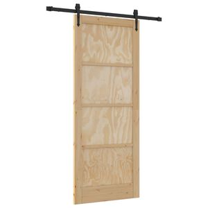 vidaXL Drsna vrata ORKDAL 86 x 211 cm Trdna borovina Naravna