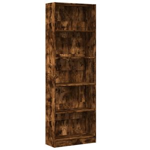 vidaXL Knjižna omara dimljeni hrast 60x24x176 cm inženirski les